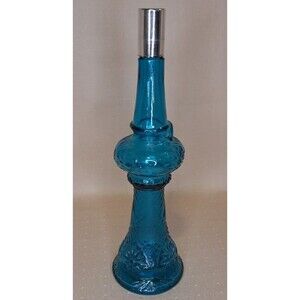 Vintage Avon Collectible Bottle Moonwind Cologone 6oz Turquoise Blue 10"